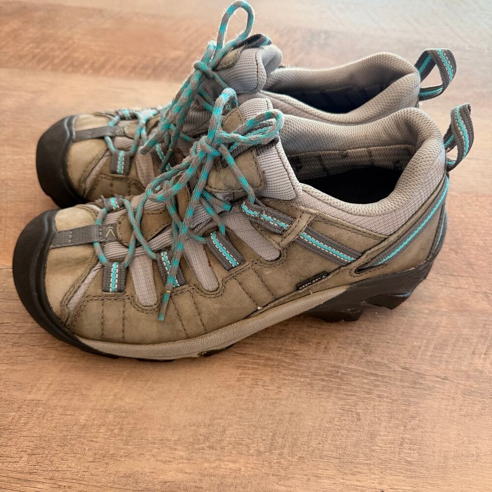 KEEN Targhee II Waterproof Hiking Shoes Gray Teal Women’s US 10 Leather Trail